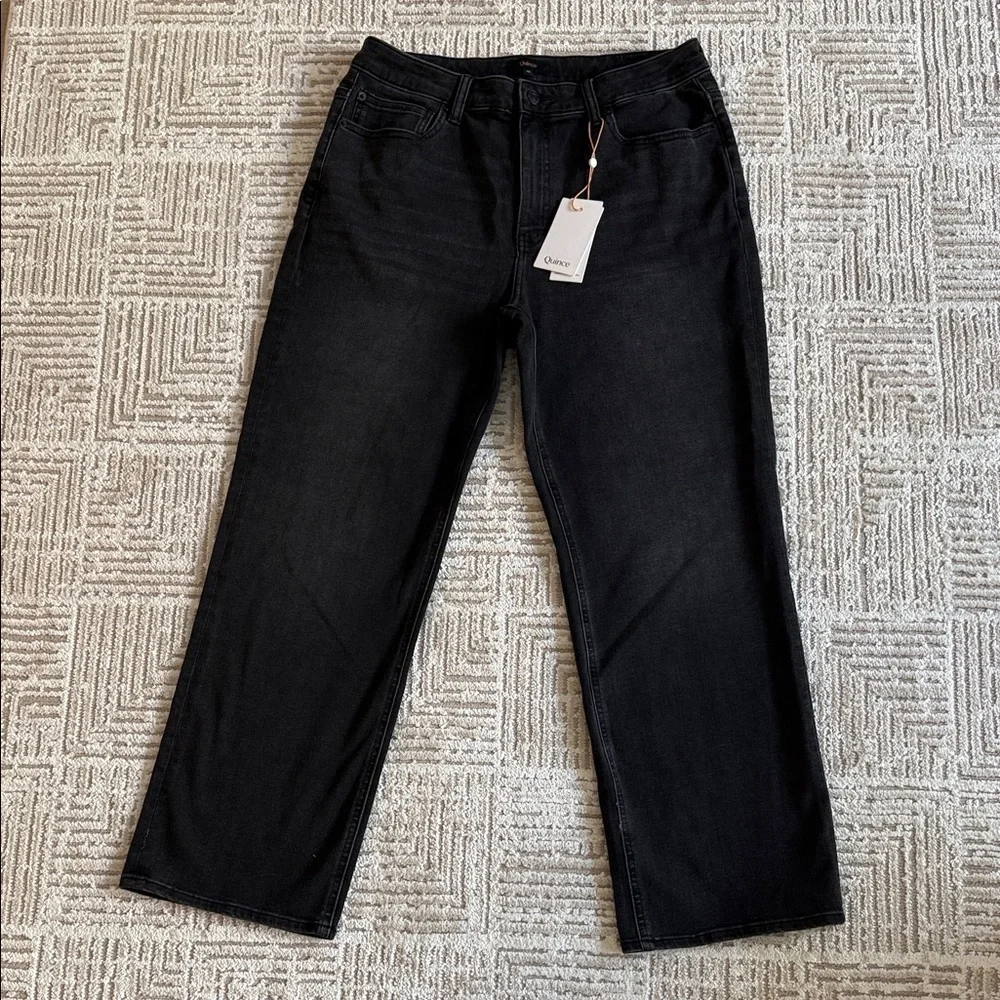 NWT Quince Bella Stretch Straight Jeans Faded Black